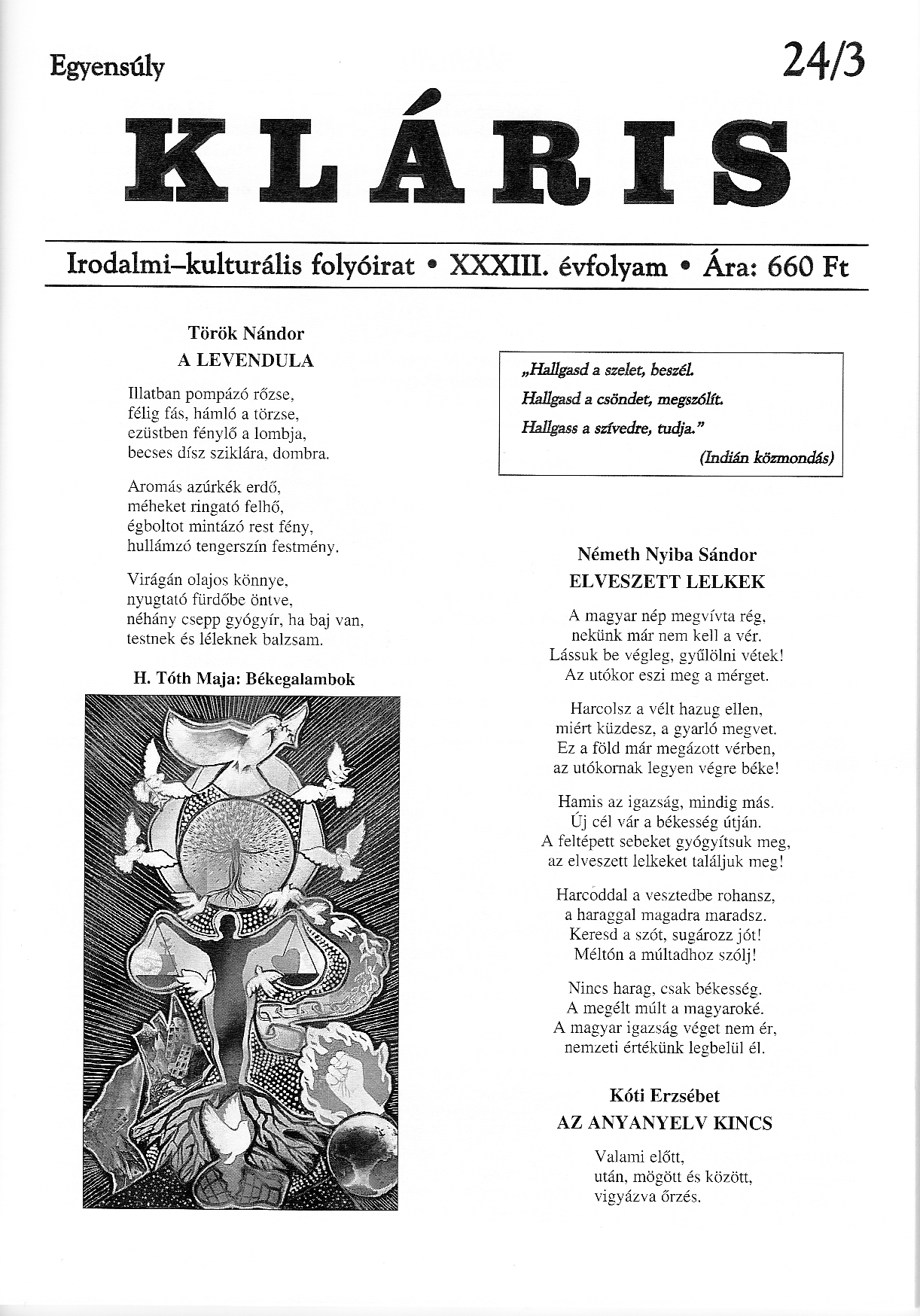 Kl&aacute;ris c&iacute;mlap 24/3.